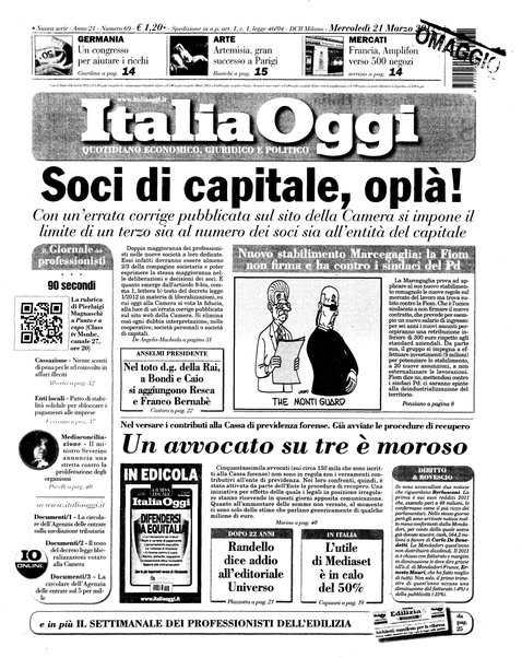 Italia oggi : quotidiano di economia finanza e politica